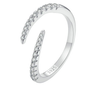 BAMOER δαχτυλίδι BSR470-AE, κυβική ζιρκόνια, ανοιγόμενο, ασήμι 925 ασημί BAMOER δαχτυλίδι BSR470-AE, κυβική ζιρκόνια, ανοιγόμενο, ασήμι 925 ασημί