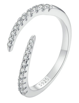 BAMOER δαχτυλίδι BSR470-AE, κυβική ζιρκόνια, ανοιγόμενο, ασήμι 925 ασημί