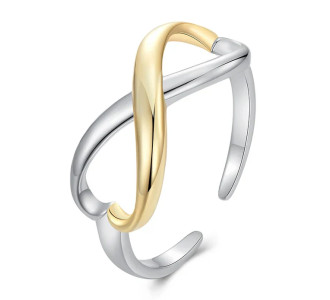 BAMOER δαχτυλίδι BSR622-E, ανοιγόμενο, ασήμι 925, ασημί/χρυσό