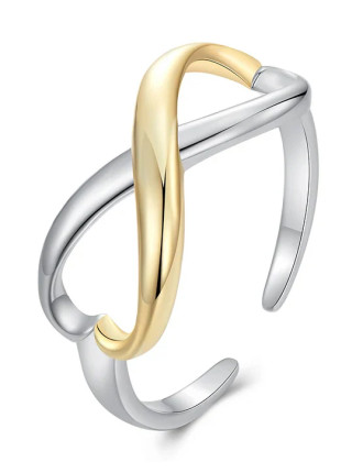 BAMOER δαχτυλίδι BSR622-E, ανοιγόμενο, ασήμι 925, ασημί/χρυσό BAMOER δαχτυλίδι BSR622-E, ανοιγόμενο, ασήμι 925, ασημί/χρυσό