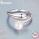 BAMOER δαχτυλίδι BSR662-E με πέρλα, ανοιγόμενο, ασήμι 925, ασημί BAMOER δαχτυλίδι BSR662-E με πέρλα, ανοιγόμενο, ασήμι 925, ασημί