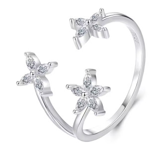 BAMOER δαχτυλίδι BSR710-E με κυβική ζιρκόνια, ανοιγόμενο, ασήμι 925, ασημί BAMOER δαχτυλίδι BSR710-E με κυβική ζιρκόνια, ανοιγόμενο, ασήμι 925, ασημί