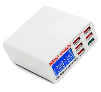 USB φορτιστής 6 θέσεων με LCD monitor BST-U3, 5V 8A, 40W USB φορτιστής 6 θέσεων με LCD monitor BST-U3, 5V 8A, 40W
