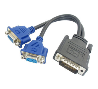 POWERTECH αντάπτορας DMS-59 σε 2x VGA CAB-DMS002, 0.20m, μαύρος