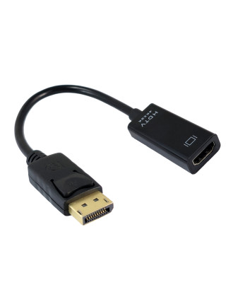 POWERTECH αντάπτορας DisplayPort σε HDMI CAB-DP076, 4K/60Hz, 0.1m, μαύρος