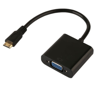 POWERTECH αντάπτορας mini HDMI σε VGA CAB-H031, 0.20m, μαύρος