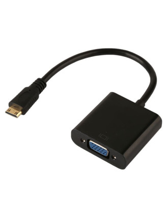 POWERTECH αντάπτορας mini HDMI σε VGA CAB-H031, 0.20m, μαύρος POWERTECH αντάπτορας mini HDMI σε VGA CAB-H031, 0.20m, μαύρος