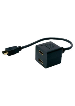 POWERTECH HDMI Splitter 19pin male / 2x Female Gold, copper