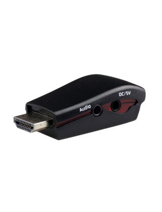 POWERTECH αντάπτορας HDMI 19pin σε VGA CAB-H076, audio jack, USB power
