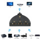 POWERTECH HDMI Switch CAB-H077, 3 σε 1, 4K, 0.50m, μαύρο POWERTECH HDMI Switch CAB-H077, 3 σε 1, 4K, 0.50m, μαύρο