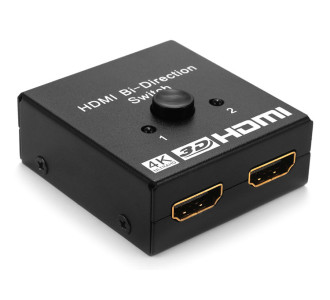 POWERTECH HDMI switch CAB-H112, 2 σε 1, 4K, bidirectional, μαύρο