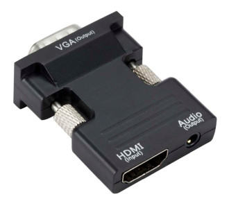 POWERTECH αντάπτορας HDMI σε VGA CAB-H120 με 3.5mm, μαύρος