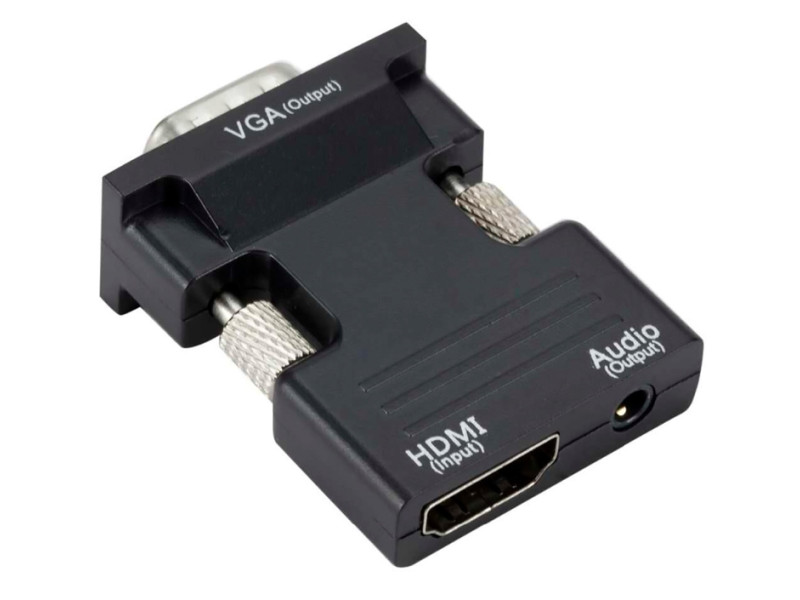 POWERTECH αντάπτορας HDMI σε VGA CAB-H120 με 3.5mm, μαύρος