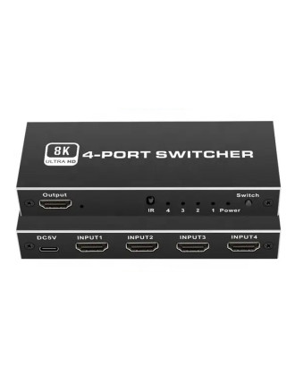 HDMI switch CAB-H149 με τηλεχειριστήριο, 4 σε 1, 8K/60Hz, μαύρο HDMI switch CAB-H149 με τηλεχειριστήριο, 4 σε 1, 8K/60Hz, μαύρο