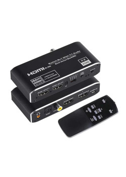 HDMI switch CAB-H150, 4-in σε 1-out, 7.1 Audio, 4K/60Hz HDR, eARC, μαύρο