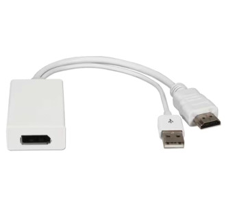 POWERTECH αντάπτορας HDMI σε DisplayPort CAB-H162, USB, 4K, λευκός