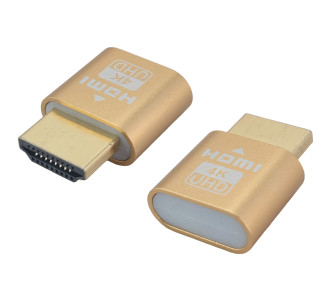 POWERTECH HDMI dummy plug CAB-DP082 με LED, 4K/60Hz, χρυσό