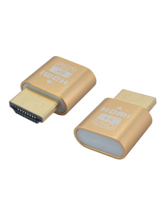 POWERTECH HDMI dummy plug CAB-DP082 με LED, 4K/60Hz, χρυσό