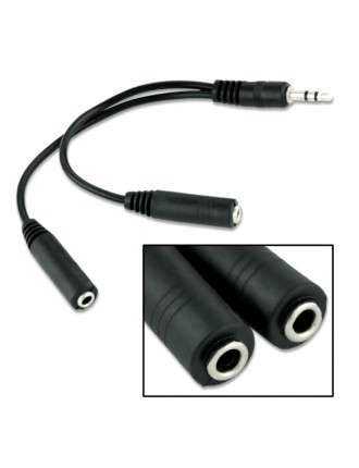 POWERTECH καλώδιο 3.5mm αρσενικό σε 2x 3.5mm θηλυκό CAB-J011 0.2m, μαύρο POWERTECH καλώδιο 3.5mm αρσενικό σε 2x 3.5mm θηλυκό CAB-J011 0.2m, μαύρο