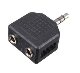 POWERTECH αντάπτορας 3.5mm σε 2x 3.5mm CAB-J015, μαύρος, 5τμχ