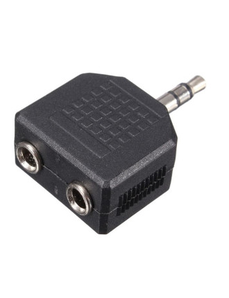 POWERTECH αντάπτορας 3.5mm σε 2x 3.5mm CAB-J015, μαύρος, 5τμχ