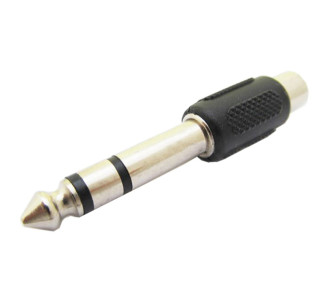 POWERTECH αντάπτορας stereo 6.35mm σε RCA CAB-J024, μαύρος, 5τμχ