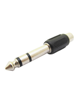 POWERTECH αντάπτορας stereo 6.35mm σε RCA CAB-J024, μαύρος, 5τμχ
