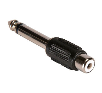 POWERTECH αντάπτορας mono 6.35mm σε RCA CAB-J025, μαύρος, 5τμχ