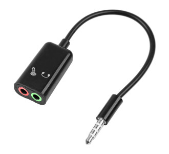 POWERTECH καλώδιο 3.5mm σε 2x 3.5mm CAB-J029, 0.20m, μαύρο