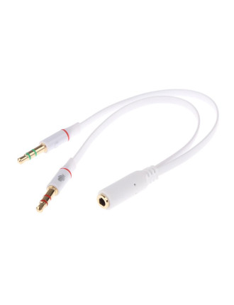 POWERTECH καλώδιο 2x 3.5mm σε 3.5mm θηλυκό CAB-J048, 0.2m, λευκό POWERTECH καλώδιο 2x 3.5mm σε 3.5mm θηλυκό CAB-J048, 0.2m, λευκό