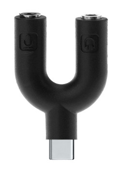 POWERTECH αντάπτορας USB Type-C σε 2x 3.5mm CAB-J052, μαύρος