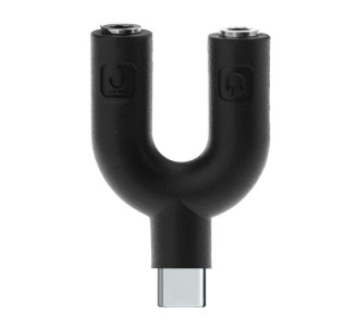 POWERTECH αντάπτορας USB-C σε 2x 3.5mm CAB-J052, μαύρος