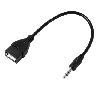 POWERTECH καλώδιο 3.5mm σε USB 2.0 female CAB-J055, 0.5m, μαύρο