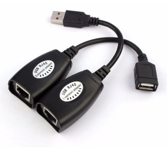 POWERTECH USB extender CAB-N098 μέσω καλωδίου RJ45, μαύρο