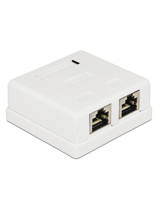 POWERTECH επιτοίχια πρίζα δικτύου CAB-N130, 2 θυρών, Cat.6 UTP, λευκή POWERTECH επιτοίχια πρίζα δικτύου CAB-N130, 2 θυρών, Cat.6 UTP, λευκή