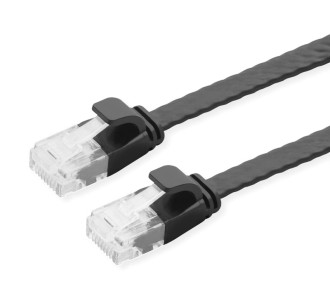 POWERTECH καλώδιο δικτύου CAB-N346, flat, Cat 6a U/UTP, 50cm, μαύρο