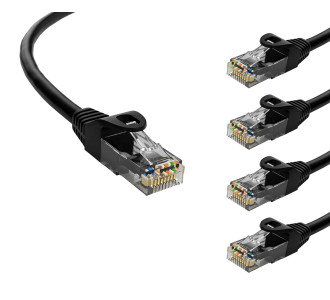 POWERTECH καλώδιο δικτύου CAB-N401-5, Cat 6 U/UTP, CCA, 250Hz, 0.25m, μαύρο, 5τμχ