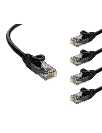 POWERTECH καλώδιο δικτύου CAB-N401-5, Cat 6 U/UTP, CCA, 250Hz, 0.25m, μαύρο, 5τμχ