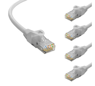 POWERTECH καλώδιο δικτύου CAB-N415-5, Cat 6 U/UTP, CCA, 250Hz, 1m, γκρι, 5τμχ