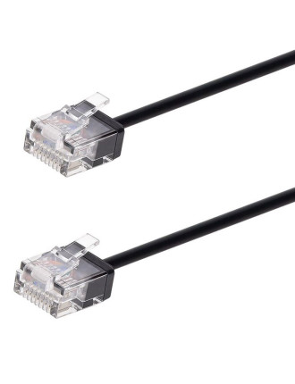 POWERTECH καλώδιο δικτύου CAB-N430, Cat 6A U/UTP, ultra slim, copper, 500MHz, 0.50m, μαύρο