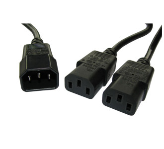 POWERTECH καλώδιο τροφοδοσίας CAB-P008 F/2xM 3pin, 1.5m, μαύρο