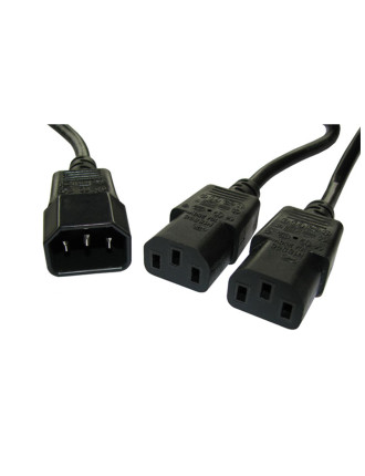 POWERTECH καλώδιο τροφοδοσίας CAB-P008 F/2xM 3pin, 1.5m, μαύρο