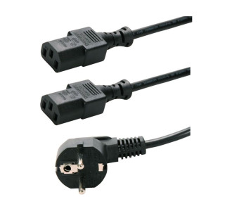 POWERTECH καλώδιο τροφοδοσίας PC για σύνδεση 2 συσκευών P009, 3pin, 1.5m