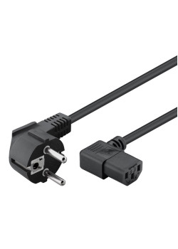 POWERTECH καλώδιο τροφοδοσίας για Η/Υ CAB-P015, 90°, 3 Pin, 1.5m, μαύρο