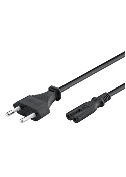 POWERTECH Καλώδιο τροφοδοσίας Euro VDE 2x0.5mm², PVC, copper, 1.5m