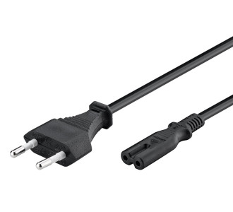 POWERTECH καλώδιο τροφοδοσίας CAB-P021 2pin, copper, 1.5m, μαύρο, 5τμχ