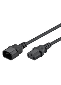 POWERTECH καλώδιο προέκτασης τροφοδοσίας CAB-P039, 3x 0.75mm², CCS, 1m, μαύρο