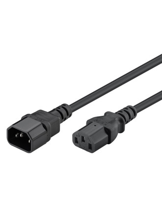 POWERTECH καλώδιο προέκτασης τροφοδοσίας CAB-P039, 3x 0.75mm², CCS, 1m, μαύρο