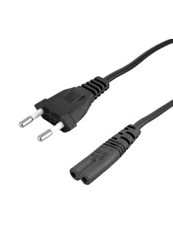 POWERTECH καλώδιο τροφοδοσίας CAB-P040, copper, 2x 0.75mm, 1.5m, μαύρο