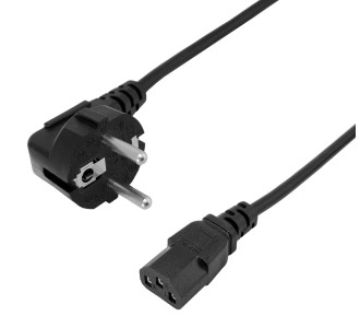 POWERTECH καλώδιο τροφοδοσίας CAB-P045, 3x 0.75mm², copper, 2m, μαύρο